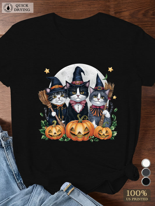 Cute Halloween cats women's comfit t-shirt