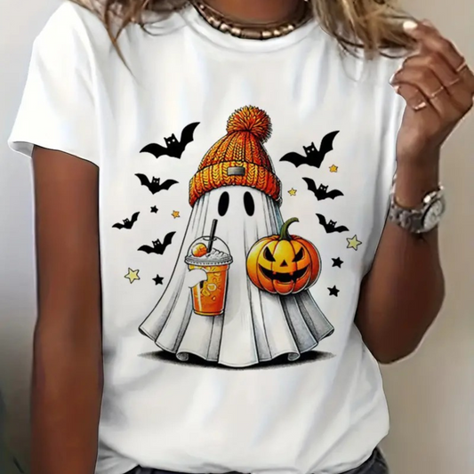 Cozy Ghost Halloween T-Shirt